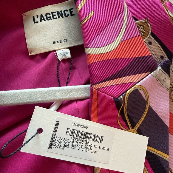 L'AGENCE Multicolor Women's Blazer with Gold Accents - Picture 5 of 5